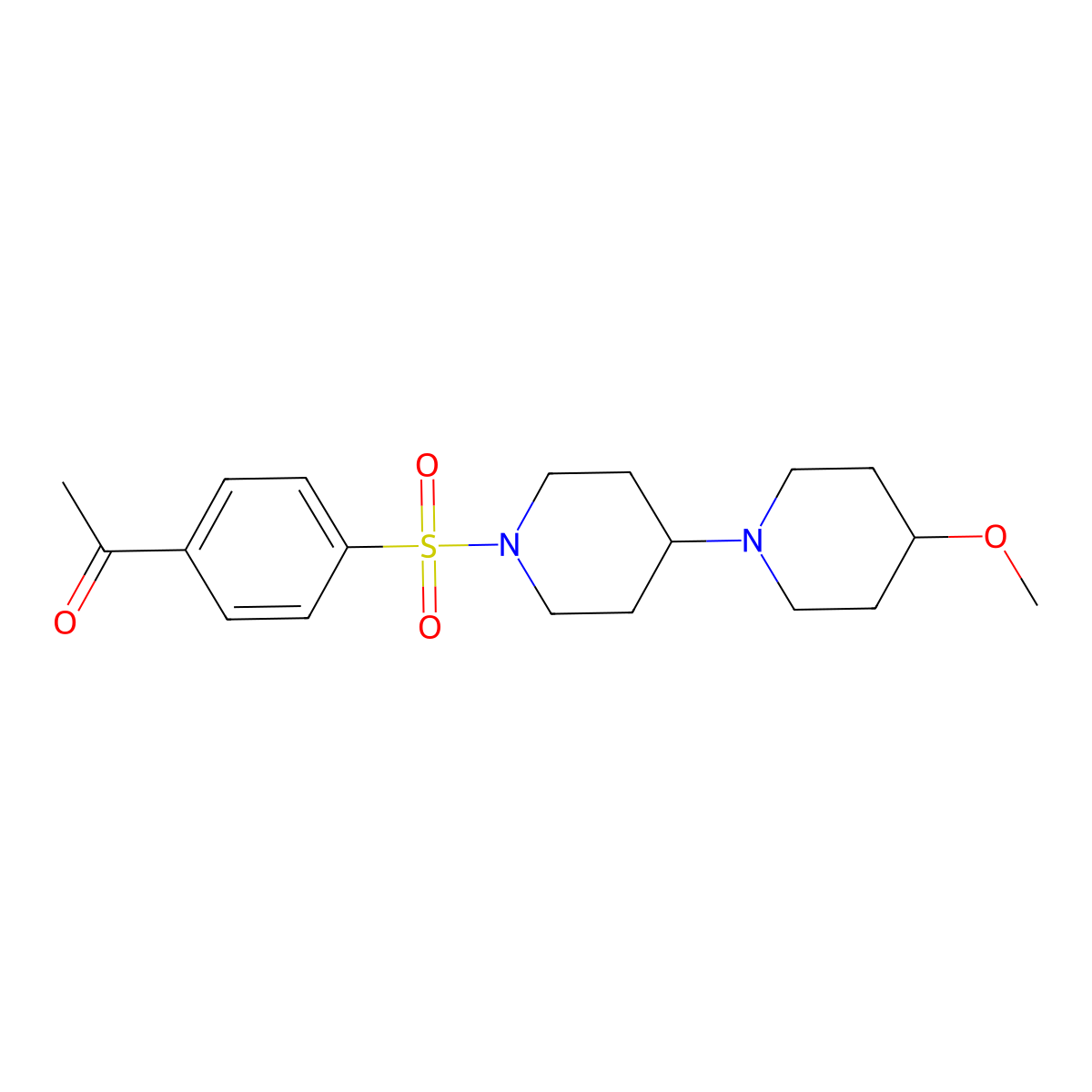 1-(4-((4-Methoxy-[1,4'-bipiperidin]-1'-yl)sulfonyl)phenyl)ethanone molecular structure, CAS 1705180-66-0