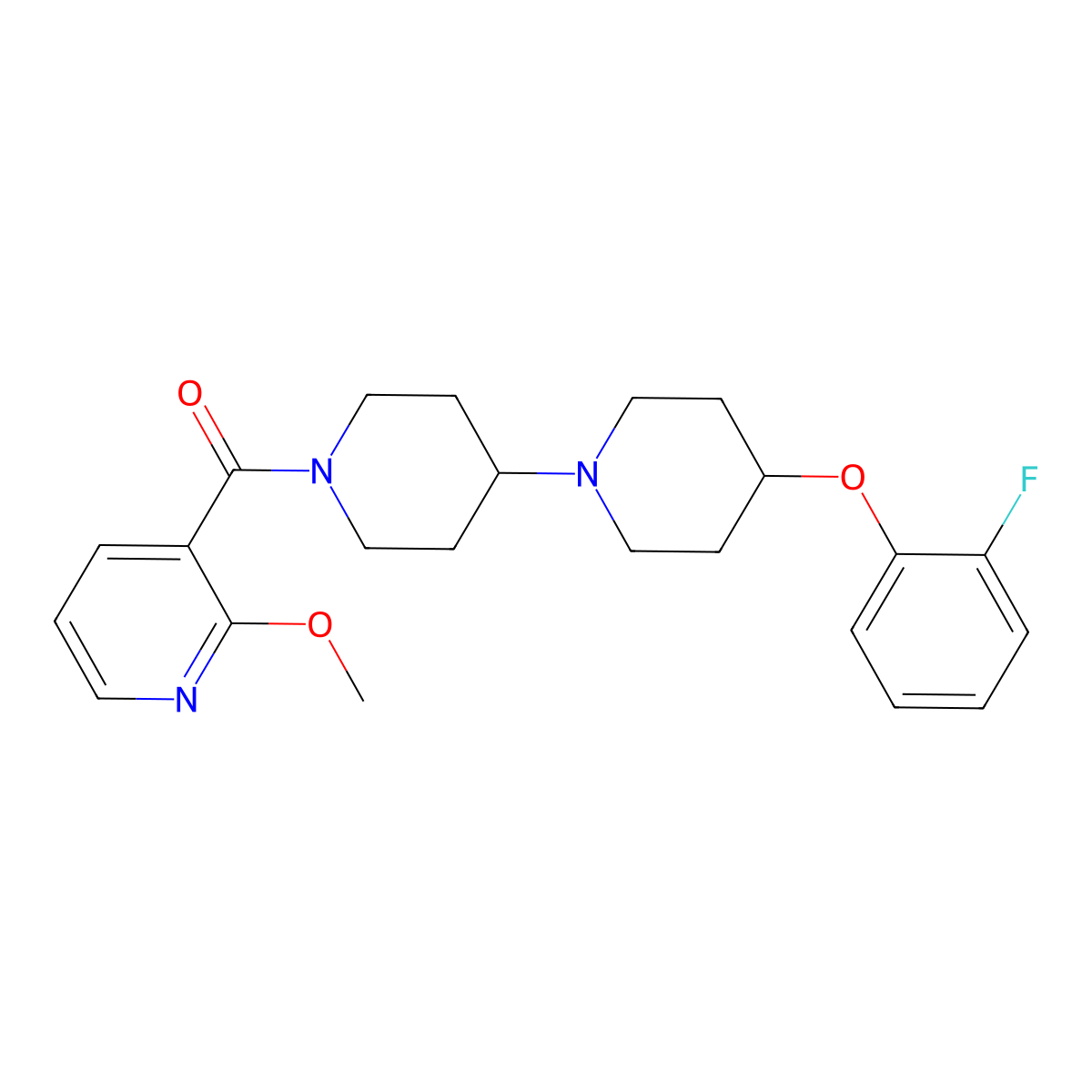 4-(2-Fluorophenoxy)-1'-(2-methoxypyridine-3-carbonyl)-1,4'-bipiperidine molecular structure, CAS 1705181-85-6