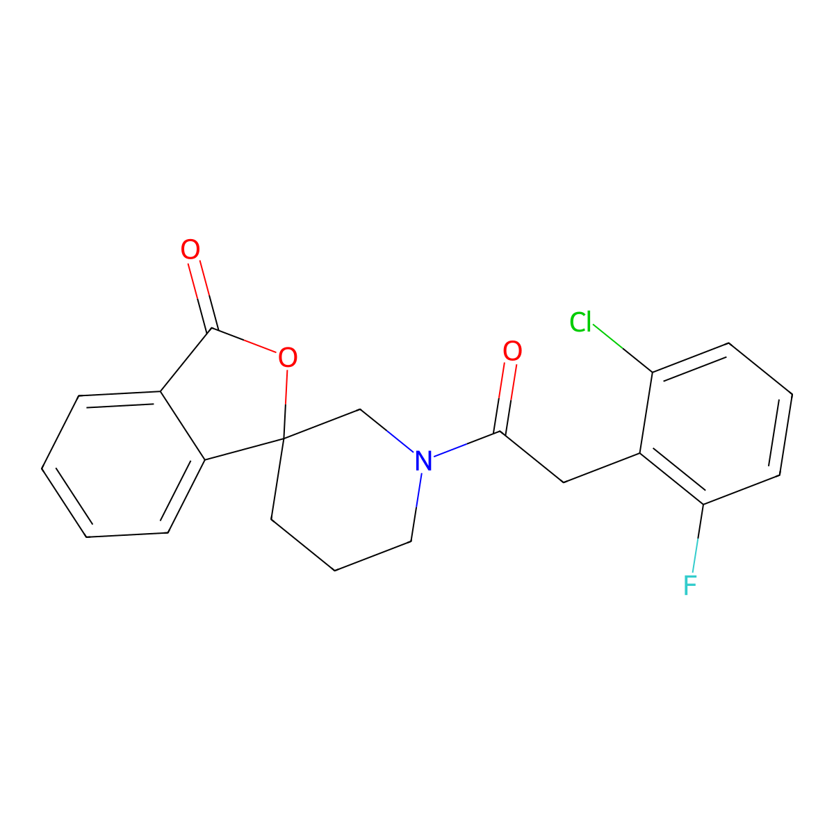 1'-[2-(2-chloro-6-fluorophenyl)acetyl]-3H-spiro[2-benzofuran-1,3'-piperidine]-3-one molecular structure, CAS 1705185-29-0
