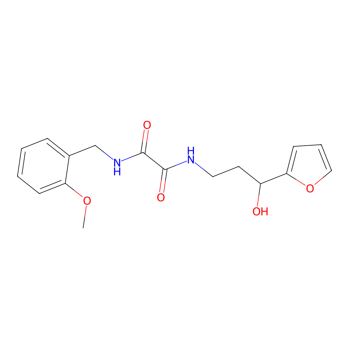 N1-(3-(furan-2-yl)-3-hydroxypropyl)-N2-(2-methoxybenzyl)oxalamide molecular structure, CAS 1705193-27-6