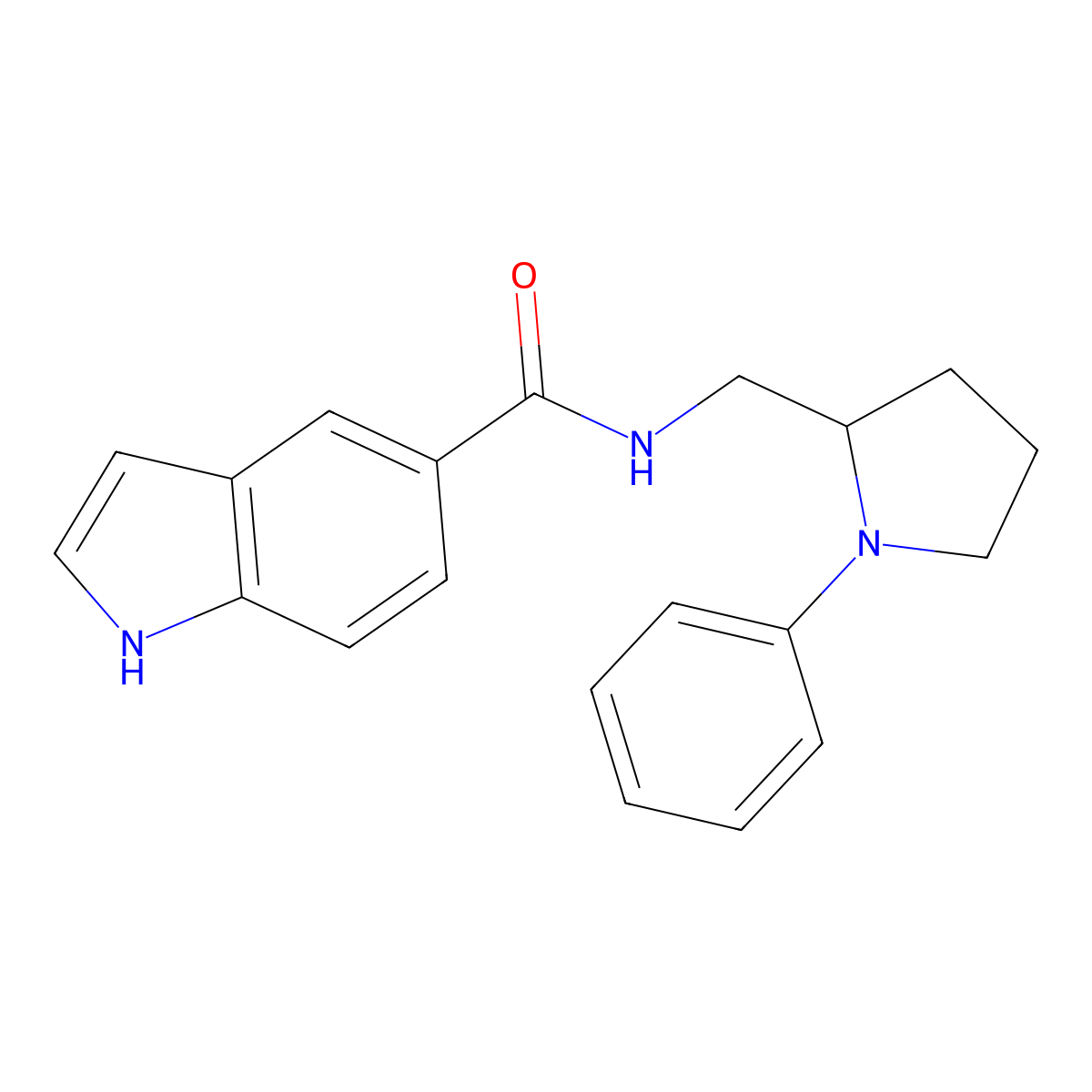 N-[(1-phenylpyrrolidin-2-yl)methyl]-1H-indole-5-carboxamide molecular structure, CAS 1705197-22-3