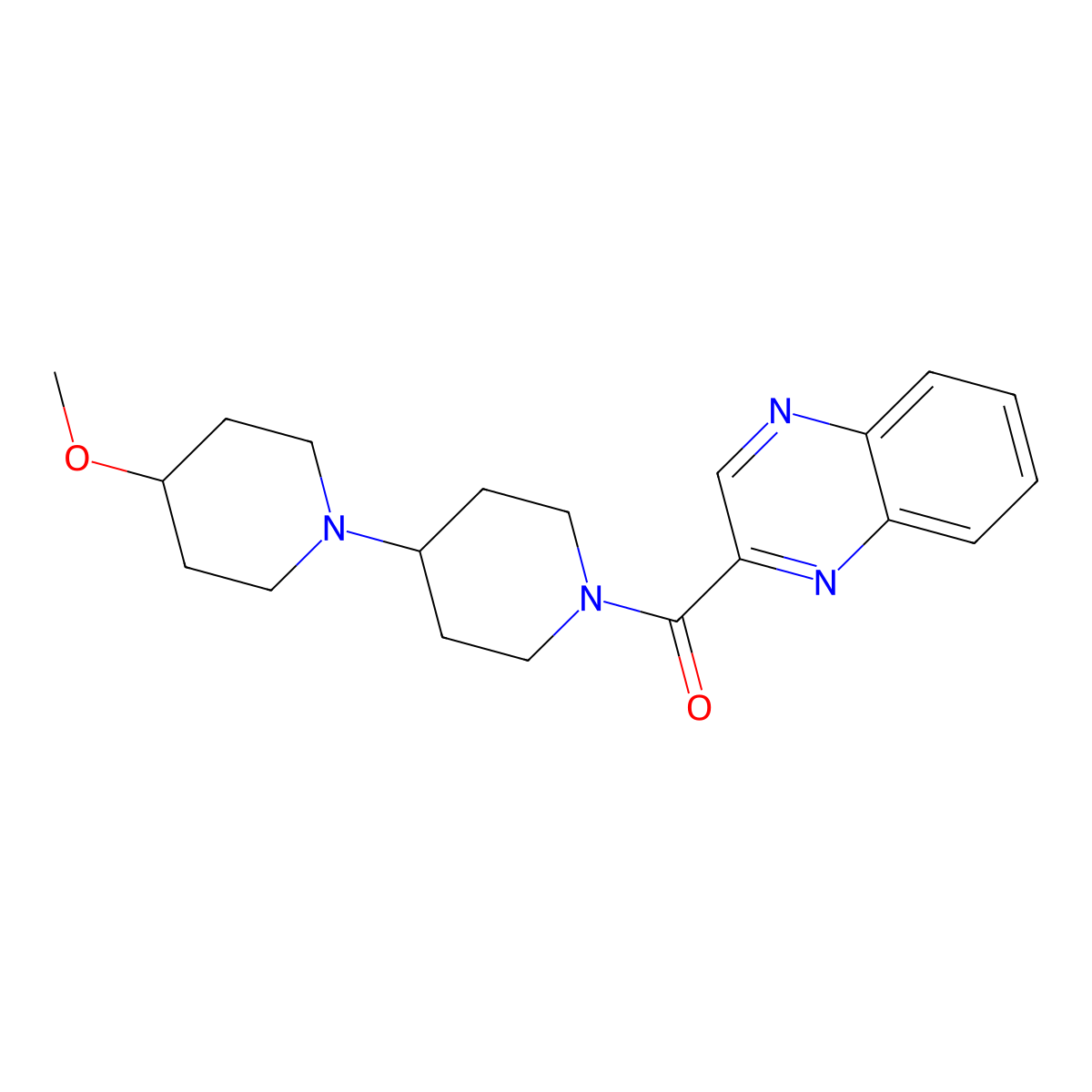 4-Methoxy-1'-(quinoxaline-2-carbonyl)-1,4'-bipiperidine molecular structure, CAS 1705199-65-0