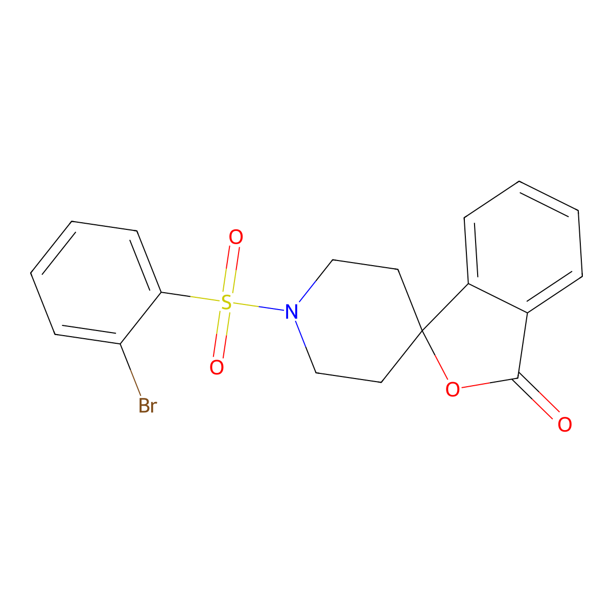 1'-(2-bromobenzenesulfonyl)-3H-spiro[2-benzofuran-1,4'-piperidine]-3-one molecular structure, CAS 1705200-29-8