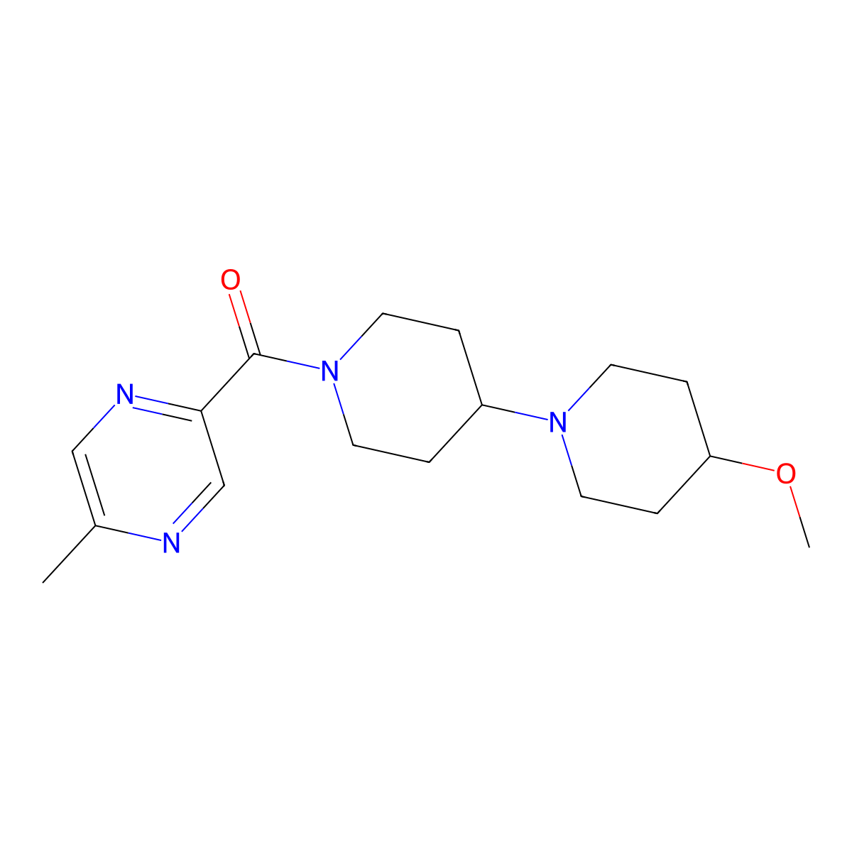 4-Methoxy-1'-(5-methylpyrazine-2-carbonyl)-1,4'-bipiperidine molecular structure, CAS 1705200-35-6