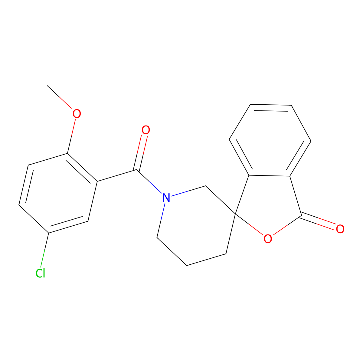1'-(5-chloro-2-methoxybenzoyl)-3H-spiro[2-benzofuran-1,3'-piperidine]-3-one molecular structure, CAS 1705200-80-1