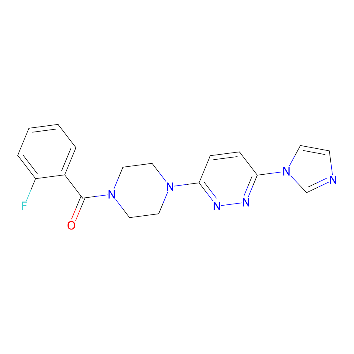 (4-(6-(1H-imidazol-1-yl)pyridazin-3-yl)piperazin-1-yl)(2-fluorophenyl)methanone molecular structure, CAS 1705214-71-6