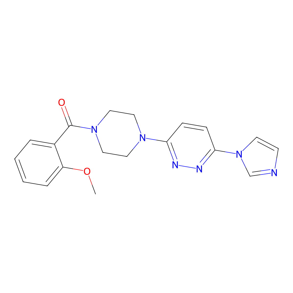 (4-(6-(1H-imidazol-1-yl)pyridazin-3-yl)piperazin-1-yl)(2-methoxyphenyl)methanone molecular structure, CAS 1705214-89-6