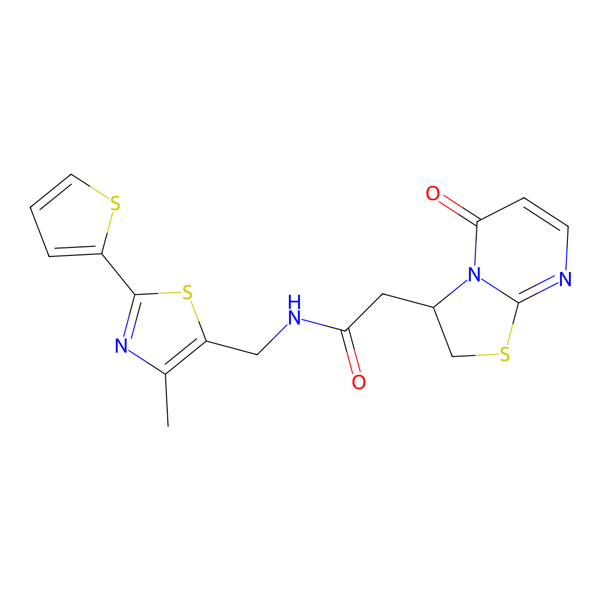 N-((4-methyl-2-(thiophen-2-yl)thiazol-5-yl)methyl)-2-(5-oxo-3,5-dihydro-2H-thiazolo[3,2-a]pyrimidin-3-yl)acetamide molecular structure, CAS 1705217-47-5