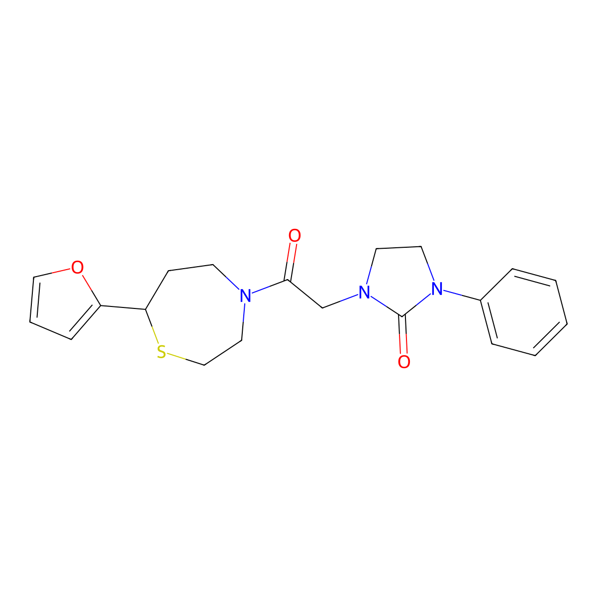 1-(2-(7-(Furan-2-yl)-1,4-thiazepan-4-yl)-2-oxoethyl)-3-phenylimidazolidin-2-one molecular structure, CAS 1705223-36-4