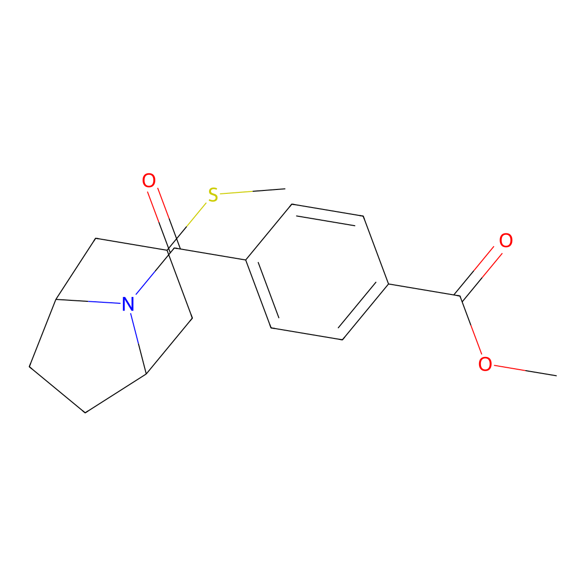 methyl 4-((1R,5S)-3-(methylthio)-8-azabicyclo[3.2.1]octane-8-carbonyl)benzoate molecular structure, CAS 1705229-67-9