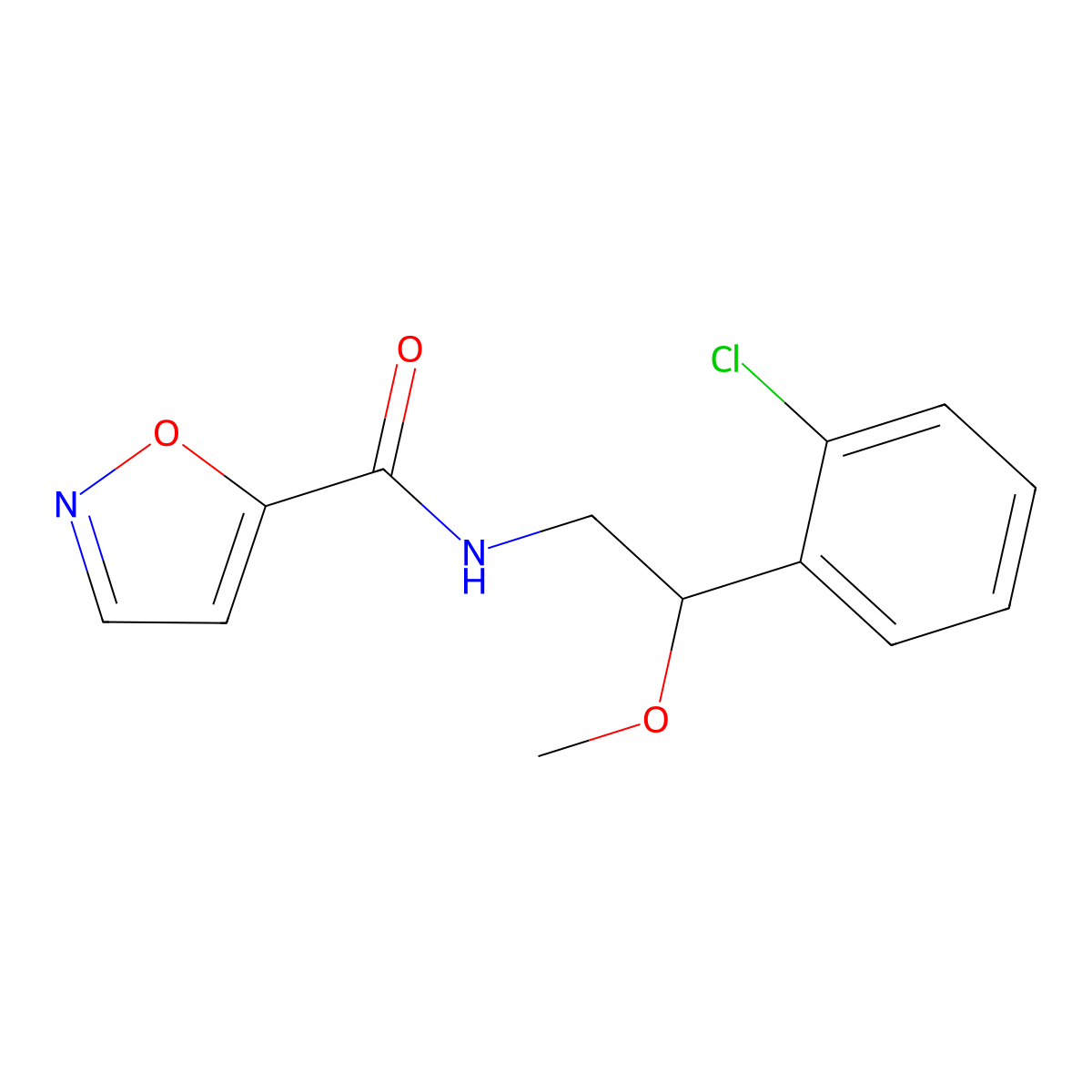 N-(2-(2-chlorophenyl)-2-methoxyethyl)isoxazole-5-carboxamide molecular structure, CAS 1705236-45-8