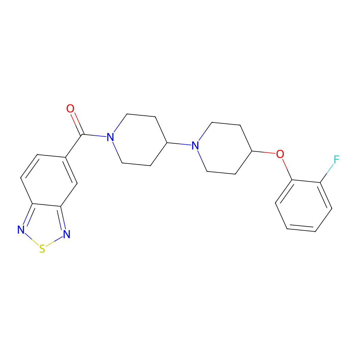 1'-(2,1,3-Benzothiadiazole-5-carbonyl)-4-(2-fluorophenoxy)-1,4'-bipiperidine molecular structure, CAS 1705236-57-2