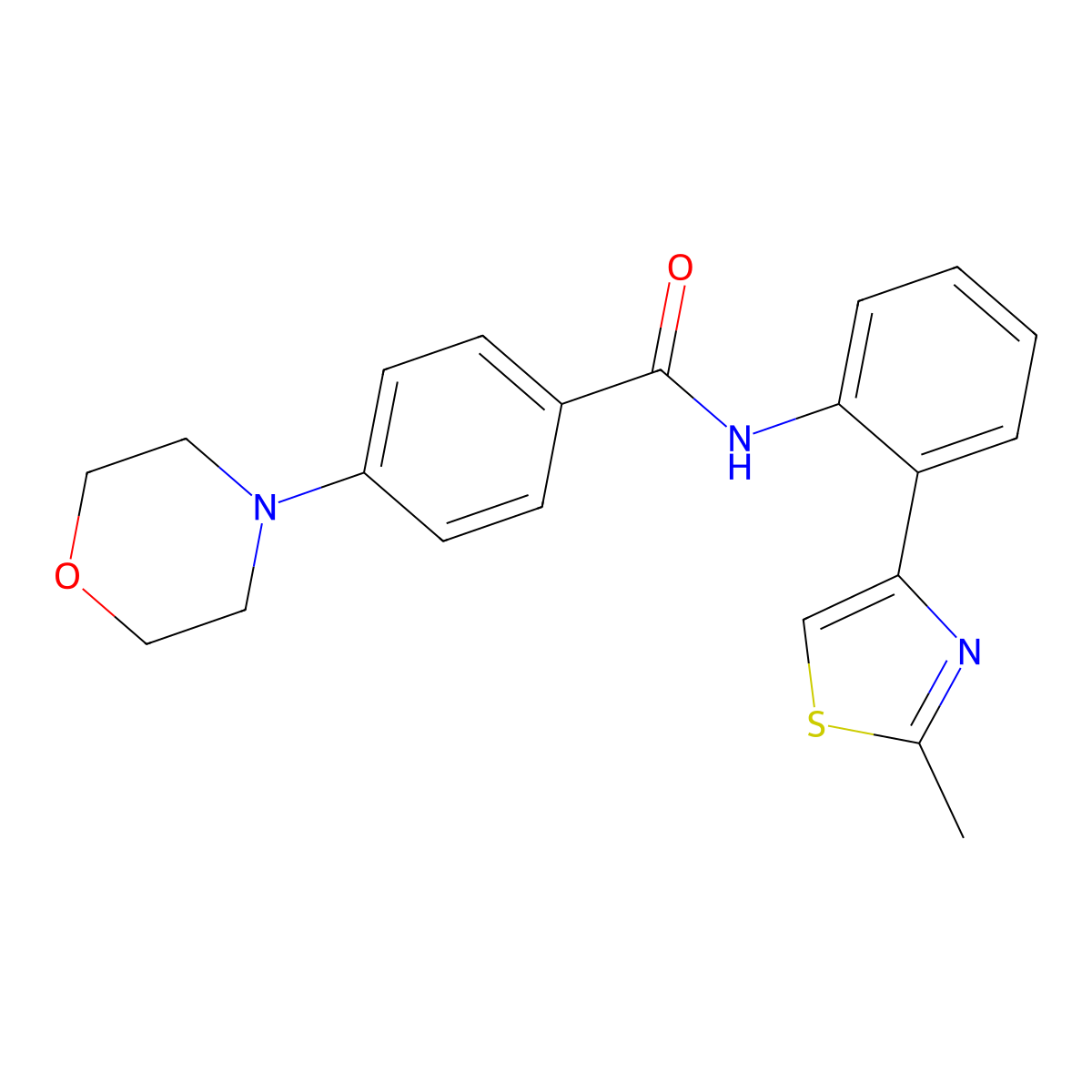 N-(2-(2-methylthiazol-4-yl)phenyl)-4-morpholinobenzamide molecular structure, CAS 1705237-33-7