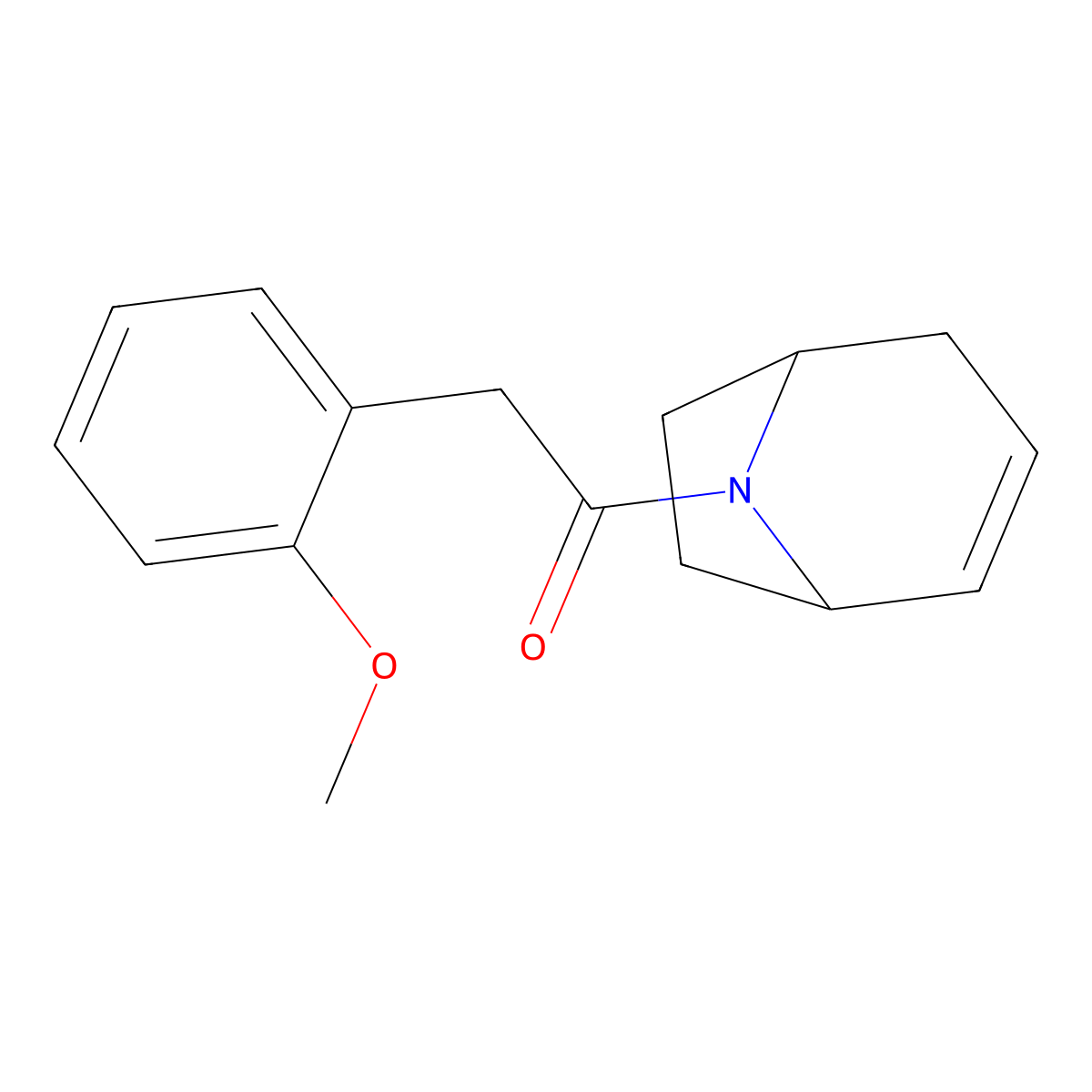 1-{8-Azabicyclo[3.2.1]oct-2-en-8-yl}-2-(2-methoxyphenyl)ethan-1-one molecular structure, CAS 1705240-70-5