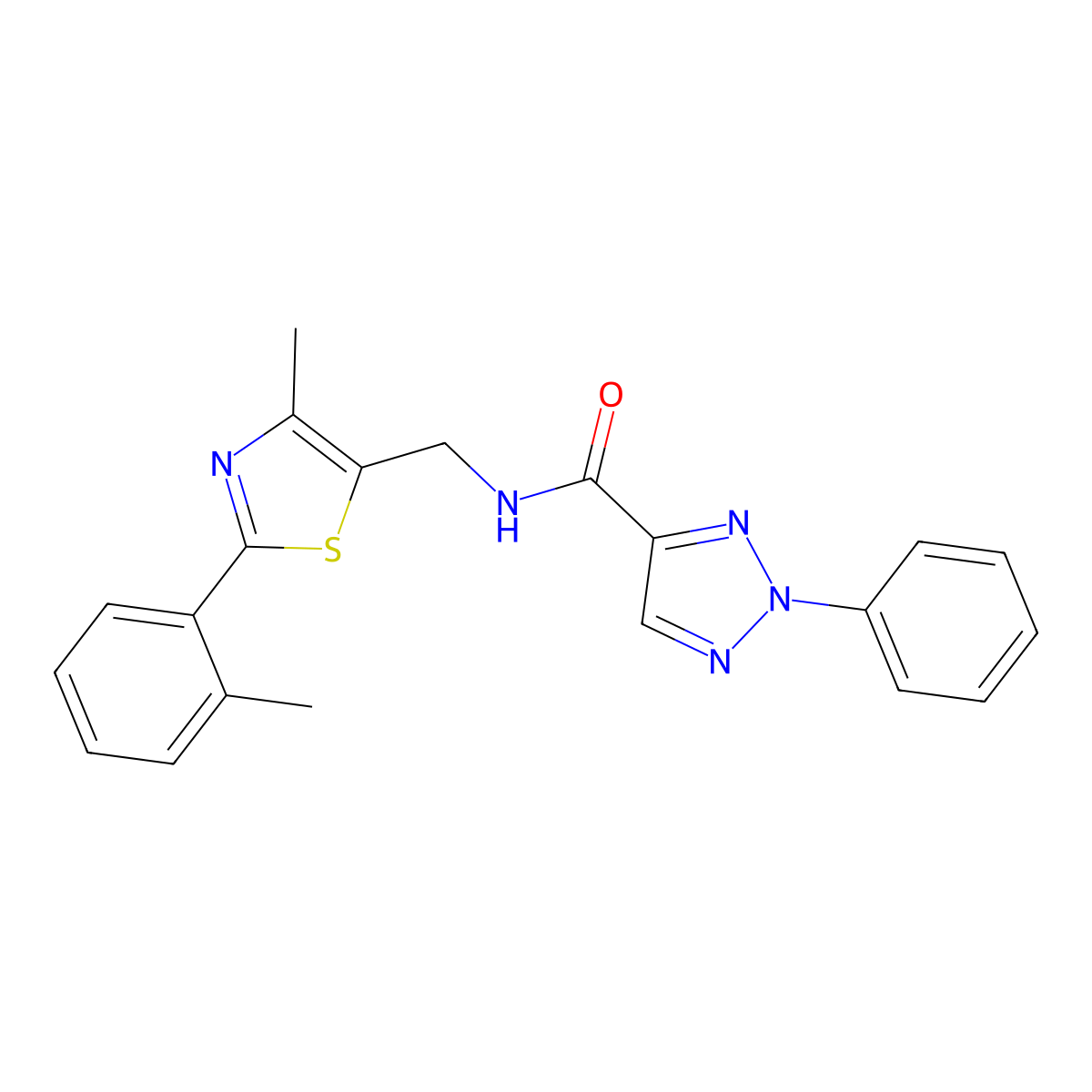 N-((4-methyl-2-(o-tolyl)thiazol-5-yl)methyl)-2-phenyl-2H-1,2,3-triazole-4-carboxamide molecular structure, CAS 1705255-71-5