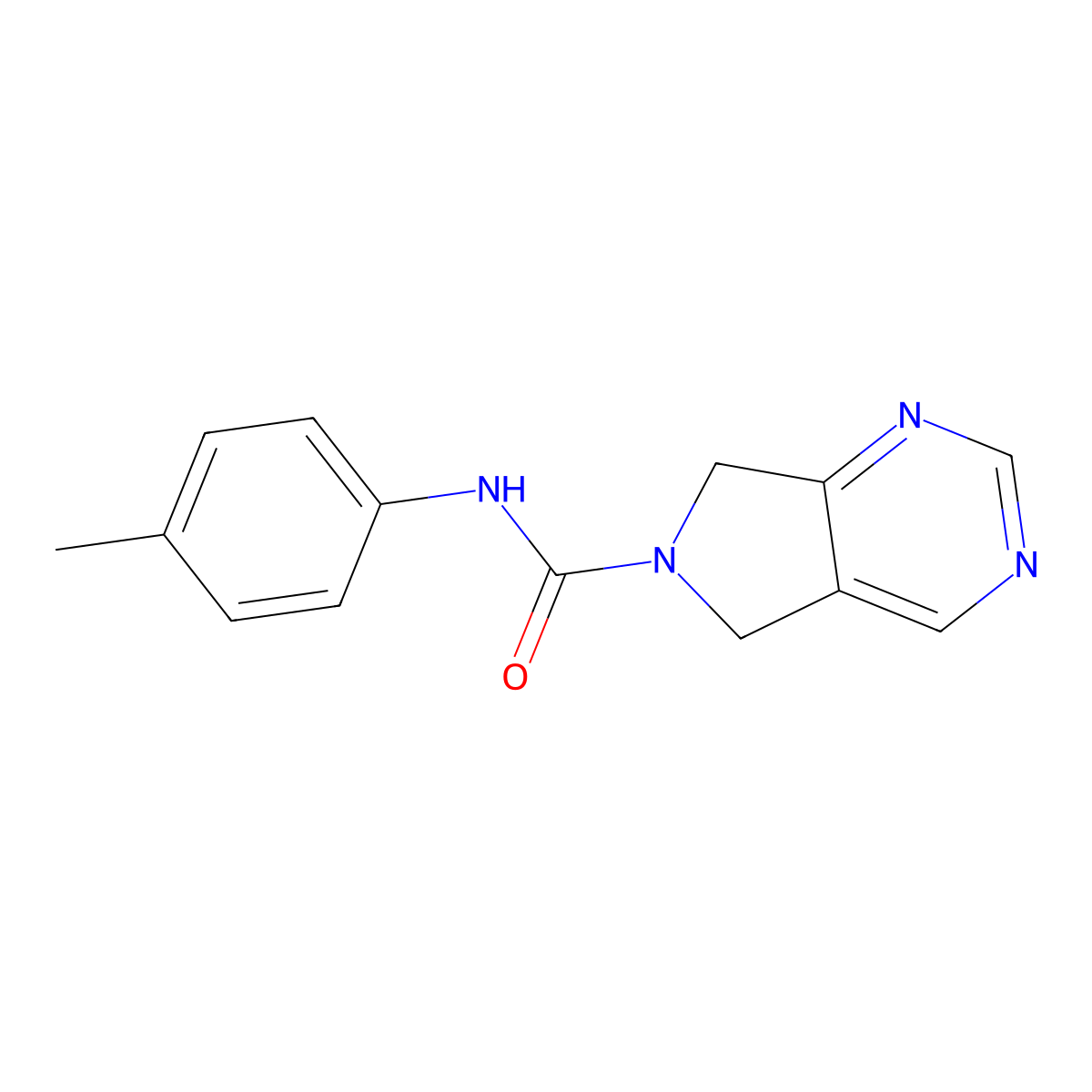 N-(p-tolyl)-5H-pyrrolo[3,4-d]pyrimidine-6(7H)-carboxamide molecular structure, CAS 1705262-78-7