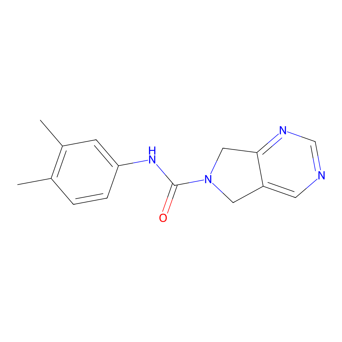 N-(3,4-dimethylphenyl)-5H-pyrrolo[3,4-d]pyrimidine-6(7H)-carboxamide molecular structure, CAS 1705262-84-5