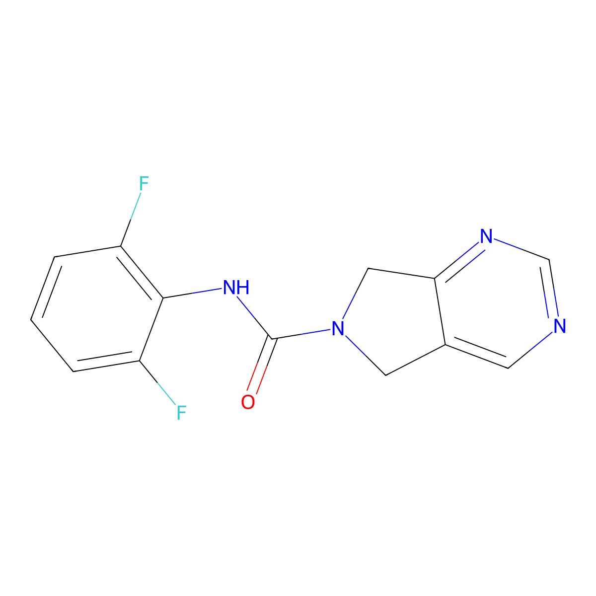 N-(2,6-difluorophenyl)-5H-pyrrolo[3,4-d]pyrimidine-6(7H)-carboxamide molecular structure, CAS 1705262-90-3