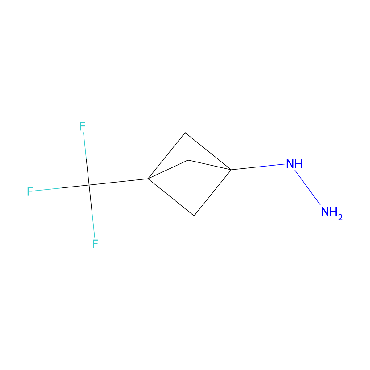 [3-(Trifluoromethyl)bicyclo[1.1.1]pentan-1-yl]hydrazine molecular structure, CAS 1705263-90-6