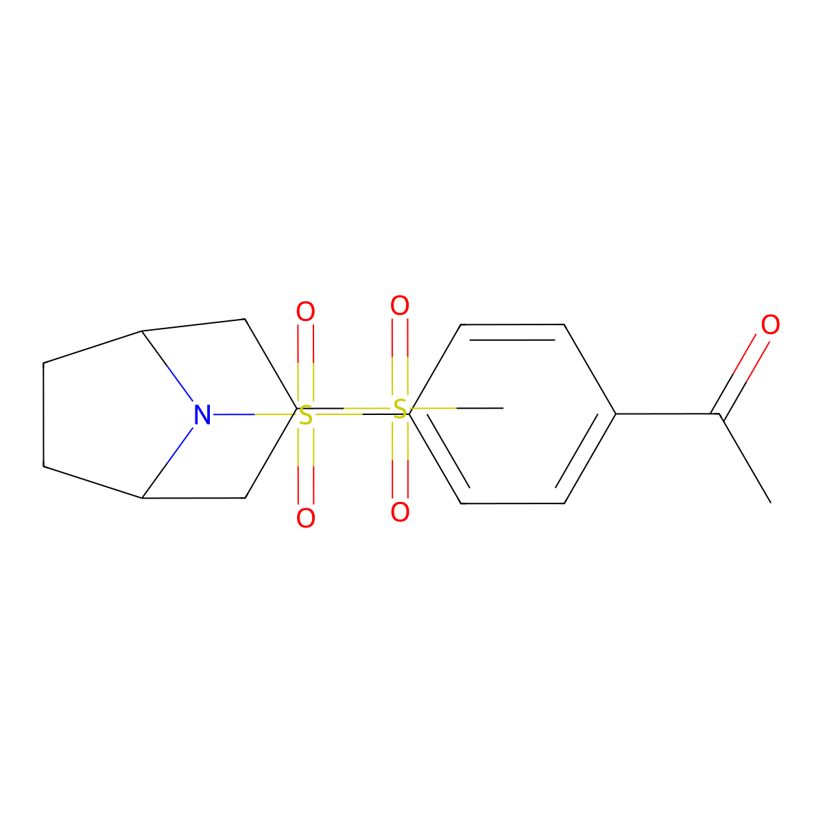 1-[4-({3-Methanesulfonyl-8-azabicyclo[3.2.1]octan-8-yl}sulfonyl)phenyl]ethan-1-one molecular structure, CAS 1705272-38-3