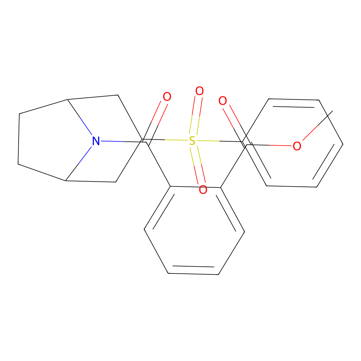 Methyl 2-[3-(benzenesulfonyl)-8-azabicyclo[3.2.1]octane-8-carbonyl]benzoate molecular structure, CAS 1705272-78-1