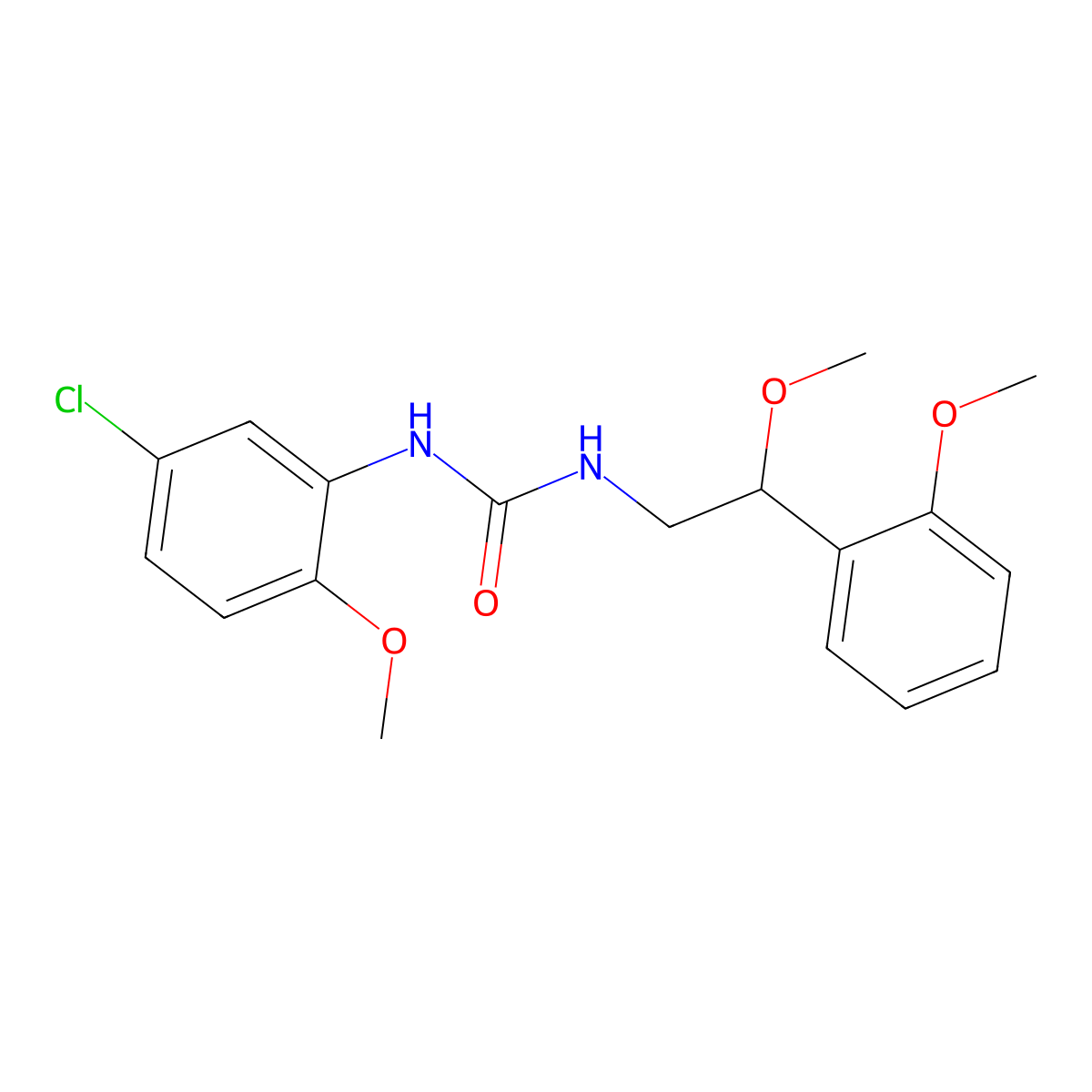 1-(5-Chloro-2-methoxyphenyl)-3-(2-methoxy-2-(2-methoxyphenyl)ethyl)urea molecular structure, CAS 1705274-99-2