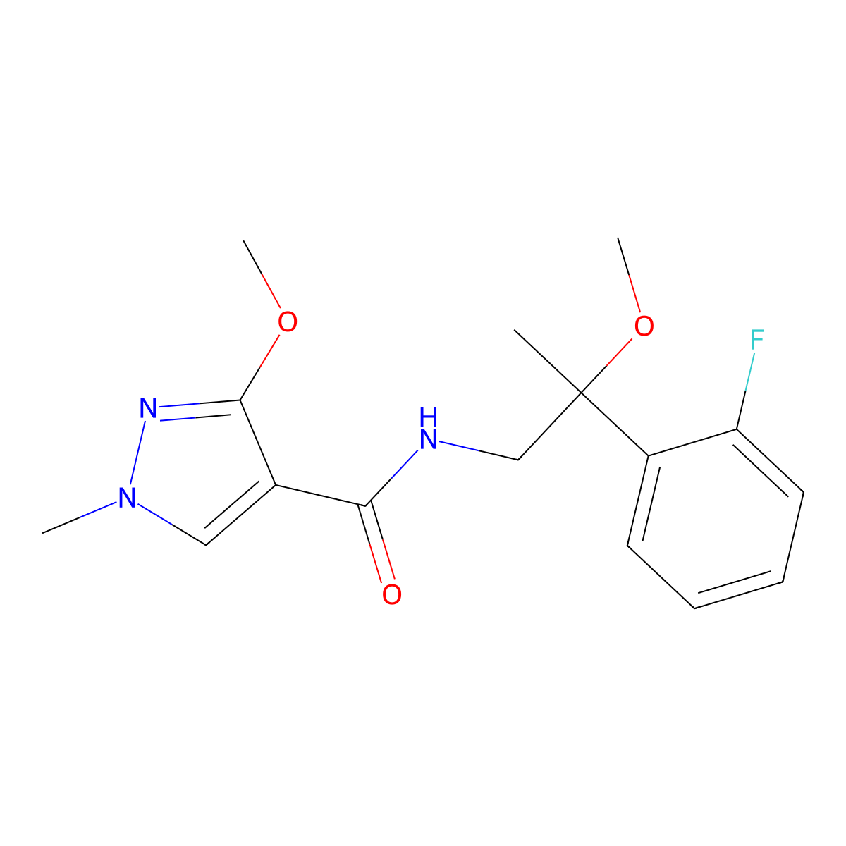 N-[2-(2-fluorophenyl)-2-methoxypropyl]-3-methoxy-1-methyl-1H-pyrazole-4-carboxamide molecular structure, CAS 1705275-29-1