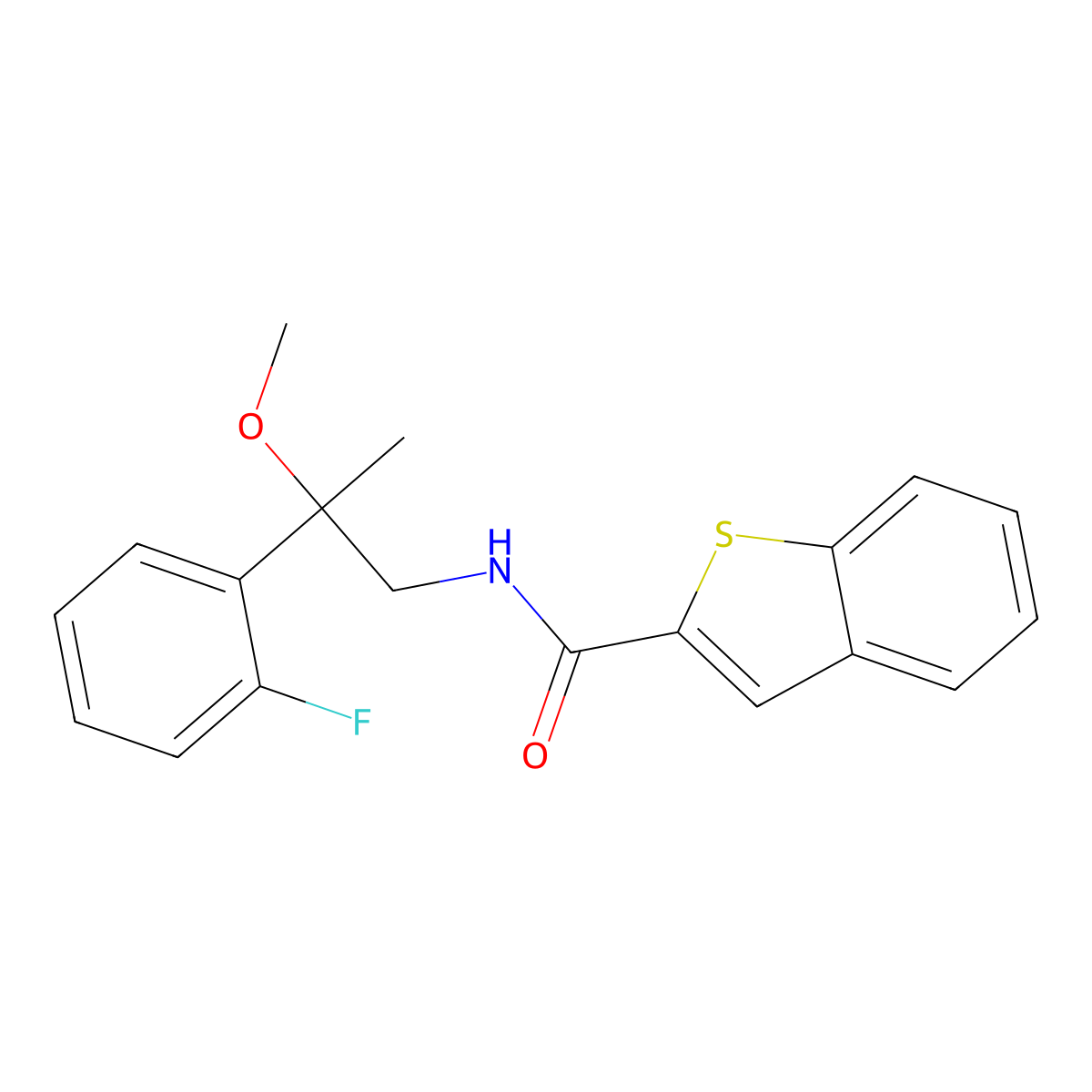 N-(2-(2-fluorophenyl)-2-methoxypropyl)benzo[b]thiophene-2-carboxamide molecular structure, CAS 1705275-84-8