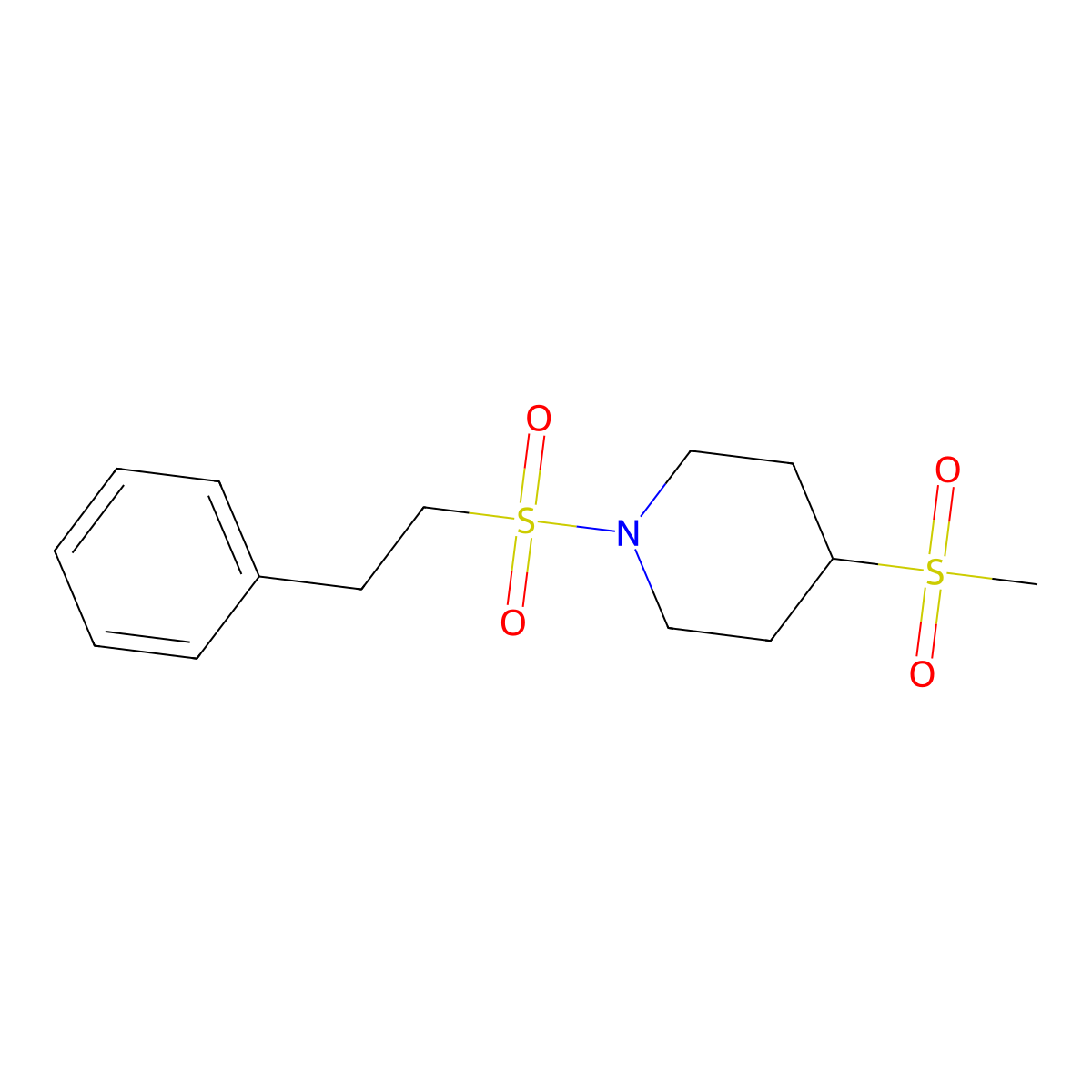 4-(Methylsulfonyl)-1-(phenethylsulfonyl)piperidine molecular structure, CAS 1705283-96-0
