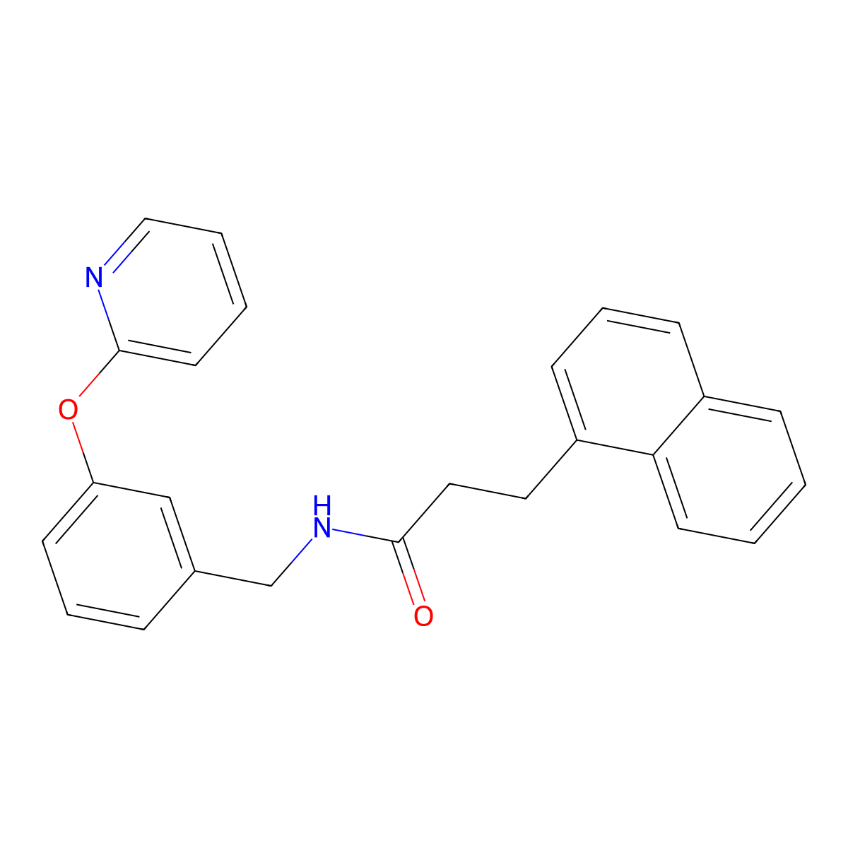 3-(naphthalen-1-yl)-N-(3-(pyridin-2-yloxy)benzyl)propanamide molecular structure, CAS 1705294-35-4