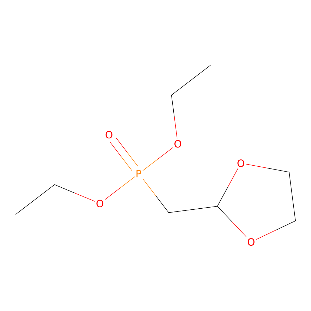 Diethyl ((1,3-dioxolan-2-yl)methyl)phosphonate molecular structure, CAS 17053-09-7