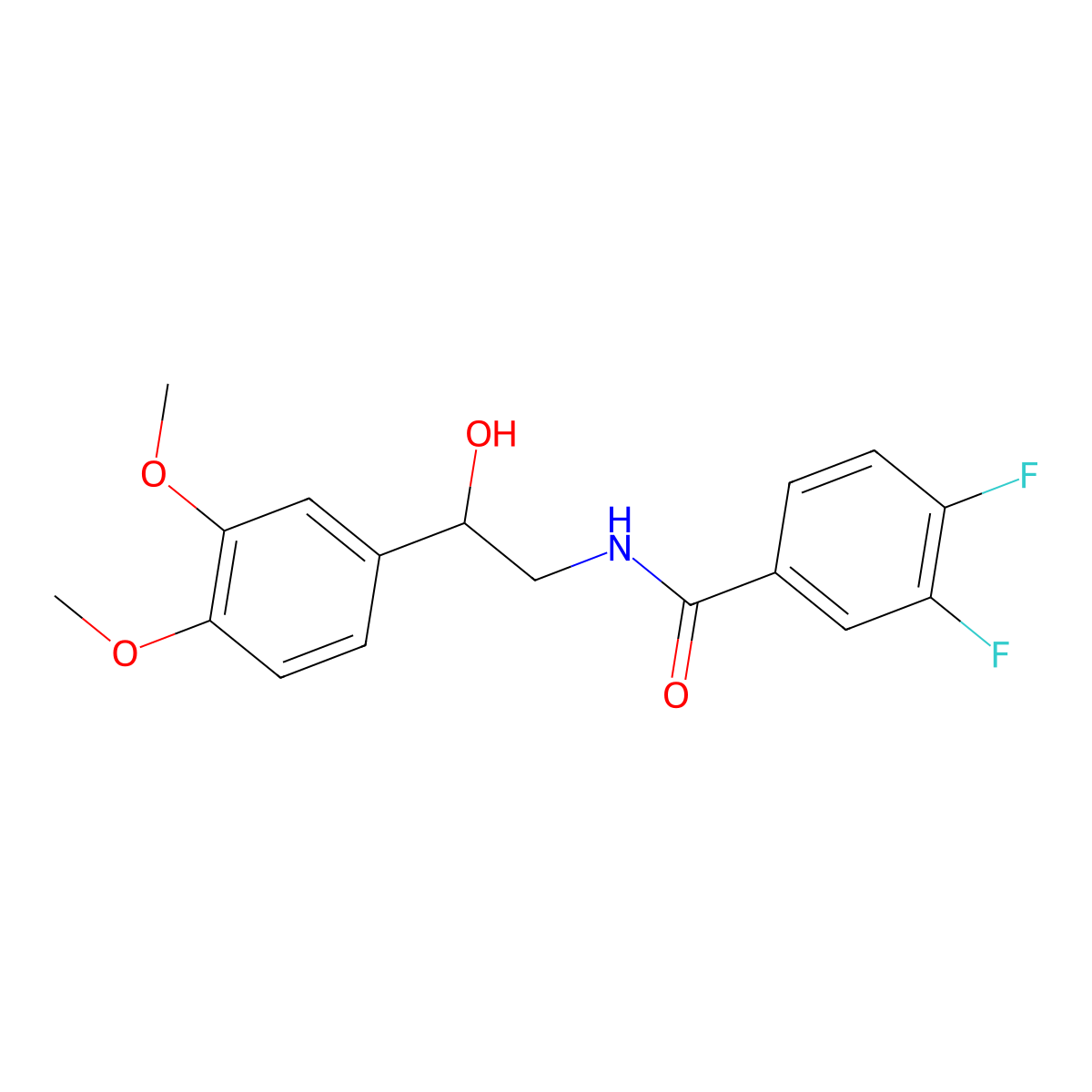 N-[2-(3,4-dimethoxyphenyl)-2-hydroxyethyl]-3,4-difluorobenzamide molecular structure, CAS 1705301-13-8