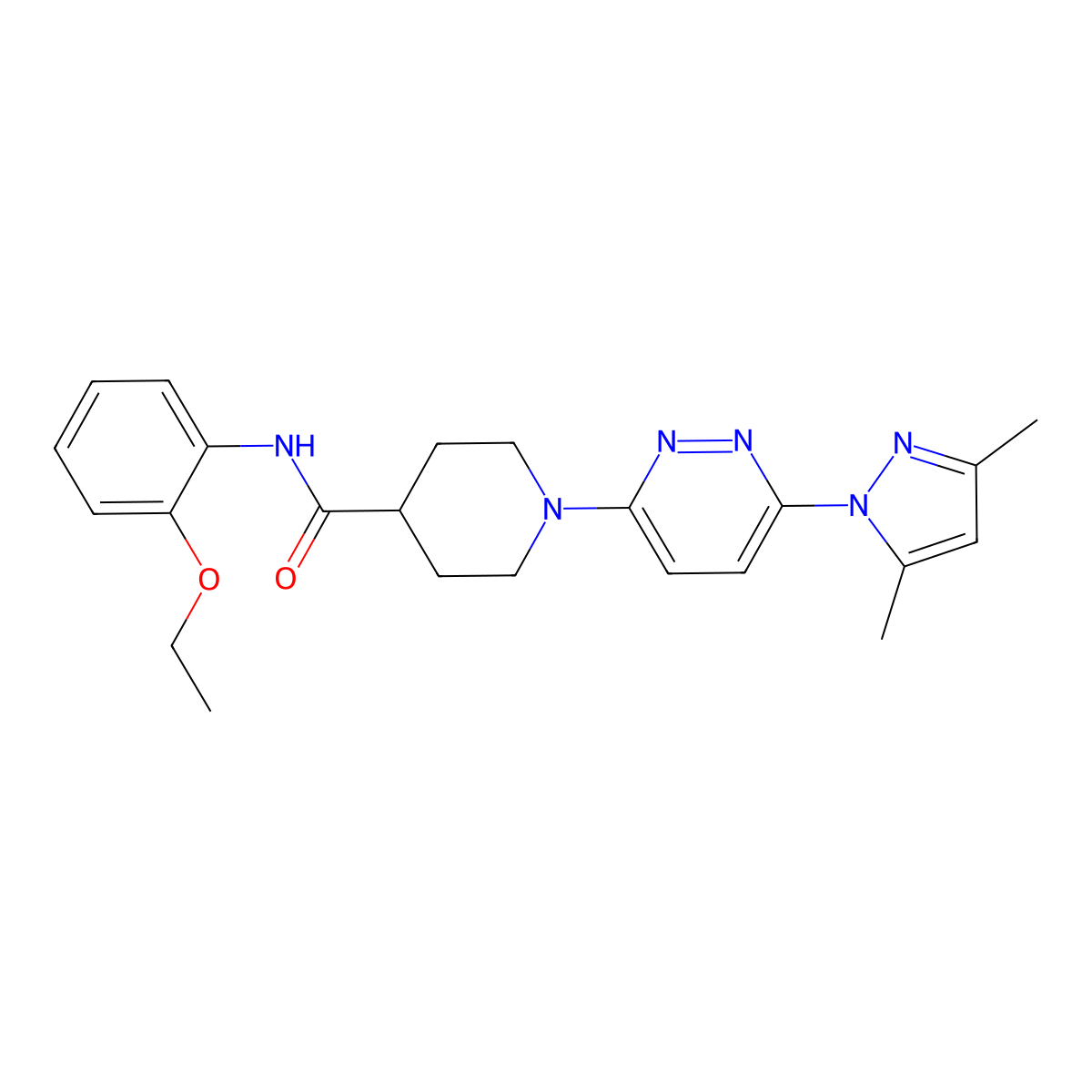 1-[6-(3,5-dimethyl-1H-pyrazol-1-yl)pyridazin-3-yl]-N-(2-ethoxyphenyl)piperidine-4-carboxamide molecular structure, CAS 1705303-33-8