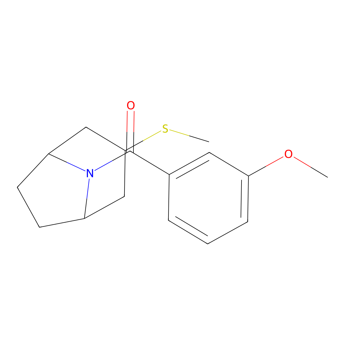 (3-methoxyphenyl)((1R,5S)-3-(methylthio)-8-azabicyclo[3.2.1]octan-8-yl)methanone molecular structure, CAS 1705307-52-3