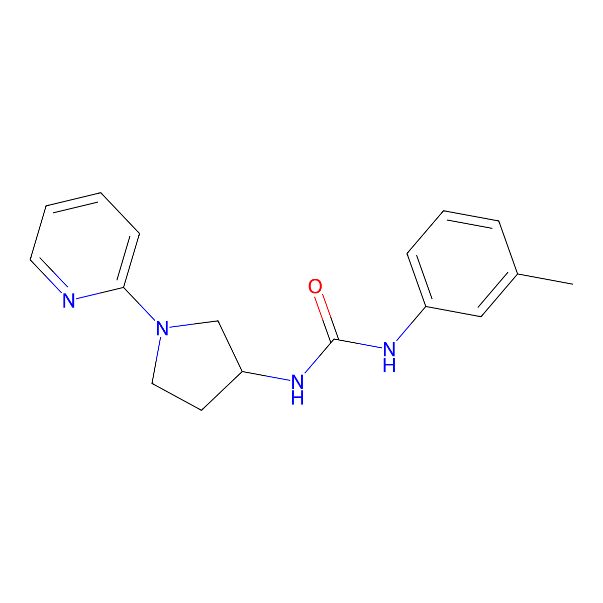 1-(1-(Pyridin-2-yl)pyrrolidin-3-yl)-3-(m-tolyl)urea molecular structure, CAS 1705307-77-2