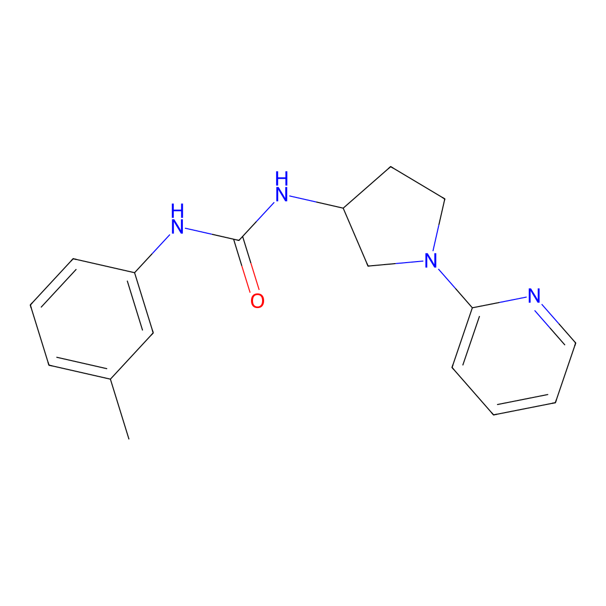 1-(1-(Pyridin-2-yl)pyrrolidin-3-yl)-3-(m-tolyl)urea molecular structure, CAS 1705307-77-2
