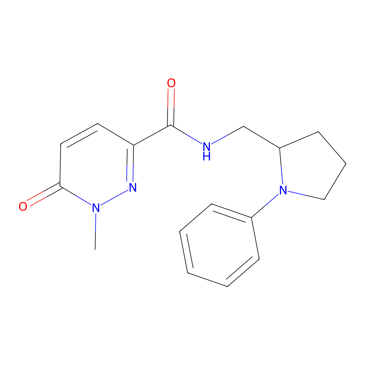 1-methyl-6-oxo-N-[(1-phenylpyrrolidin-2-yl)methyl]-1,6-dihydropyridazine-3-carboxamide molecular structure, CAS 1705309-04-1