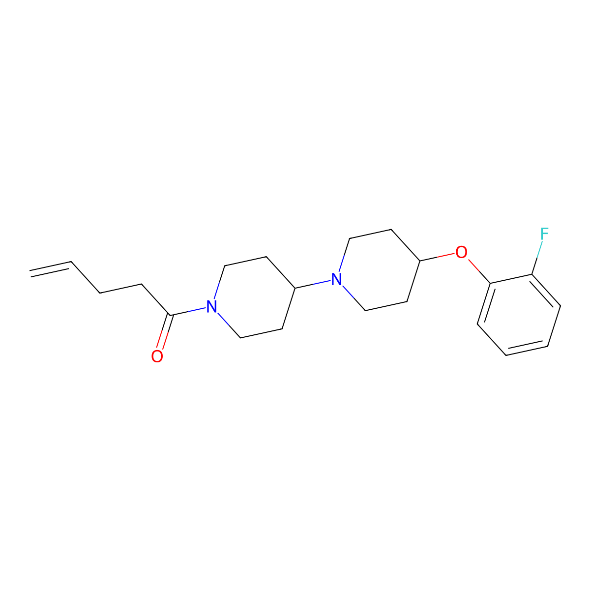 1-(4-(2-Fluorophenoxy)-[1,4'-bipiperidin]-1'-yl)pent-4-en-1-one molecular structure, CAS 1705310-00-4