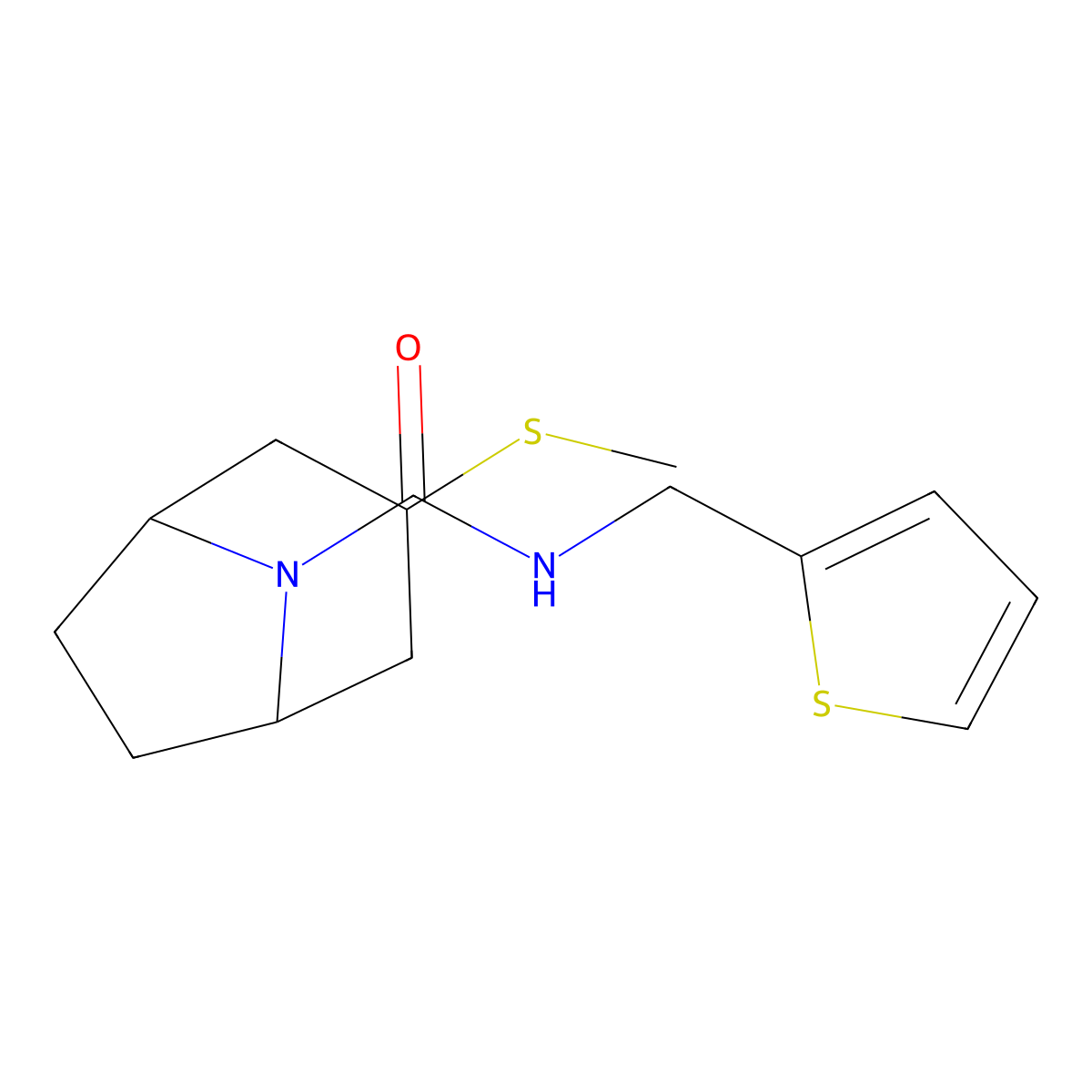 (1R,5S)-3-(methylthio)-N-(thiophen-2-ylmethyl)-8-azabicyclo[3.2.1]octane-8-carboxamide molecular structure, CAS 1705310-36-6
