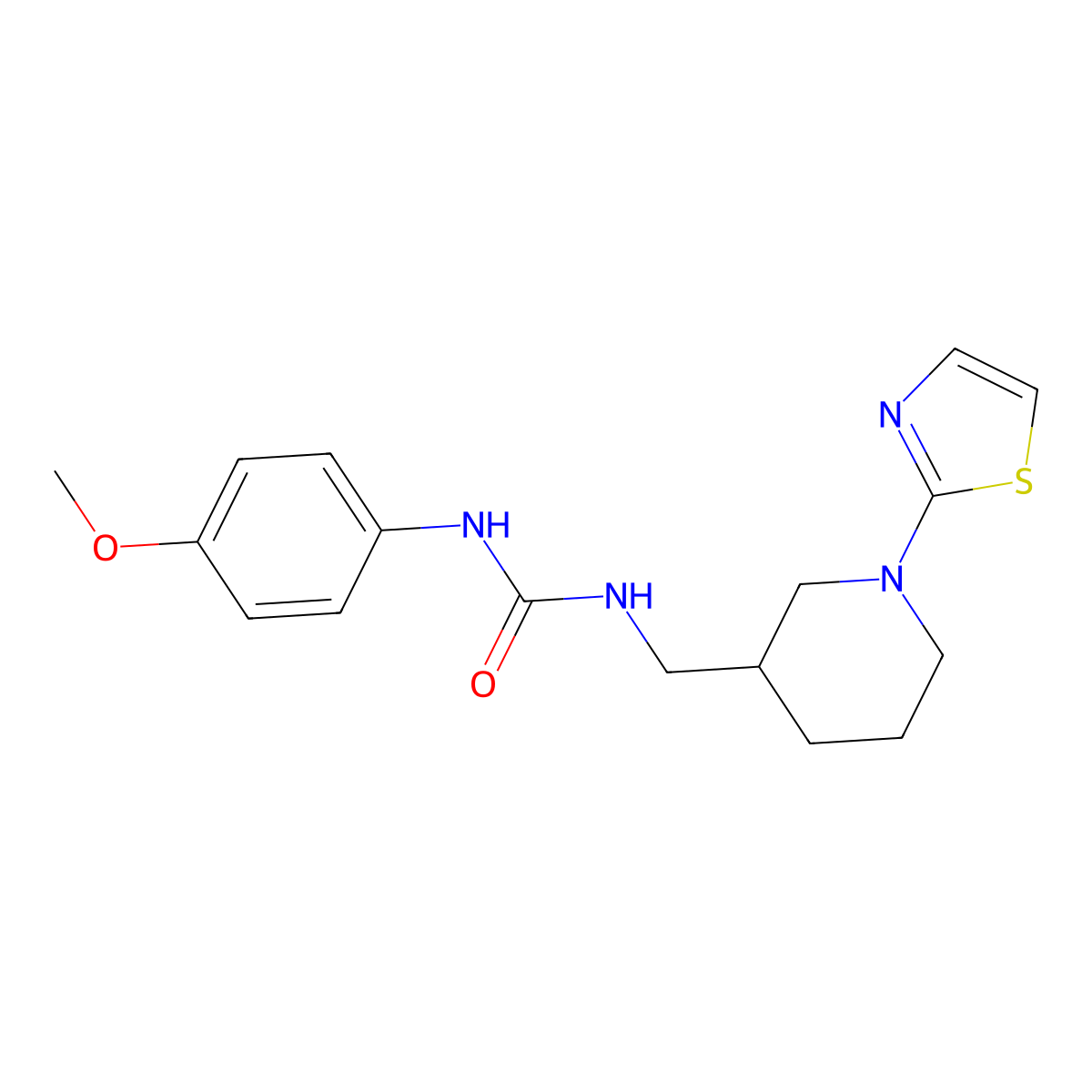 1-(4-Methoxyphenyl)-3-((1-(thiazol-2-yl)piperidin-3-yl)methyl)urea molecular structure, CAS 1705310-55-9