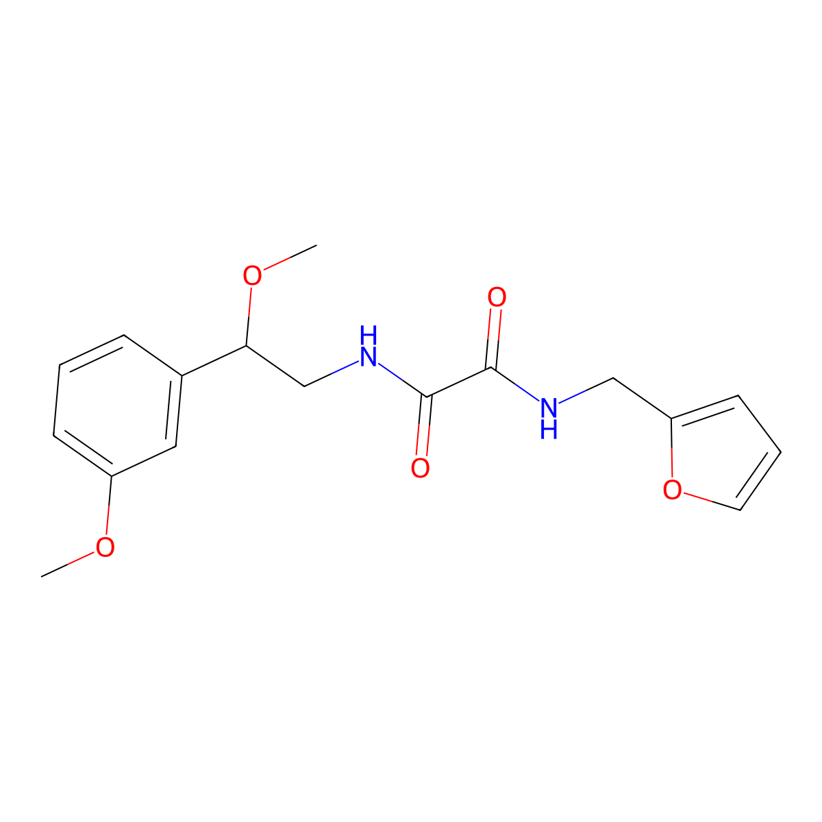 N1-(furan-2-ylmethyl)-N2-(2-methoxy-2-(3-methoxyphenyl)ethyl)oxalamide molecular structure, CAS 1705323-19-8