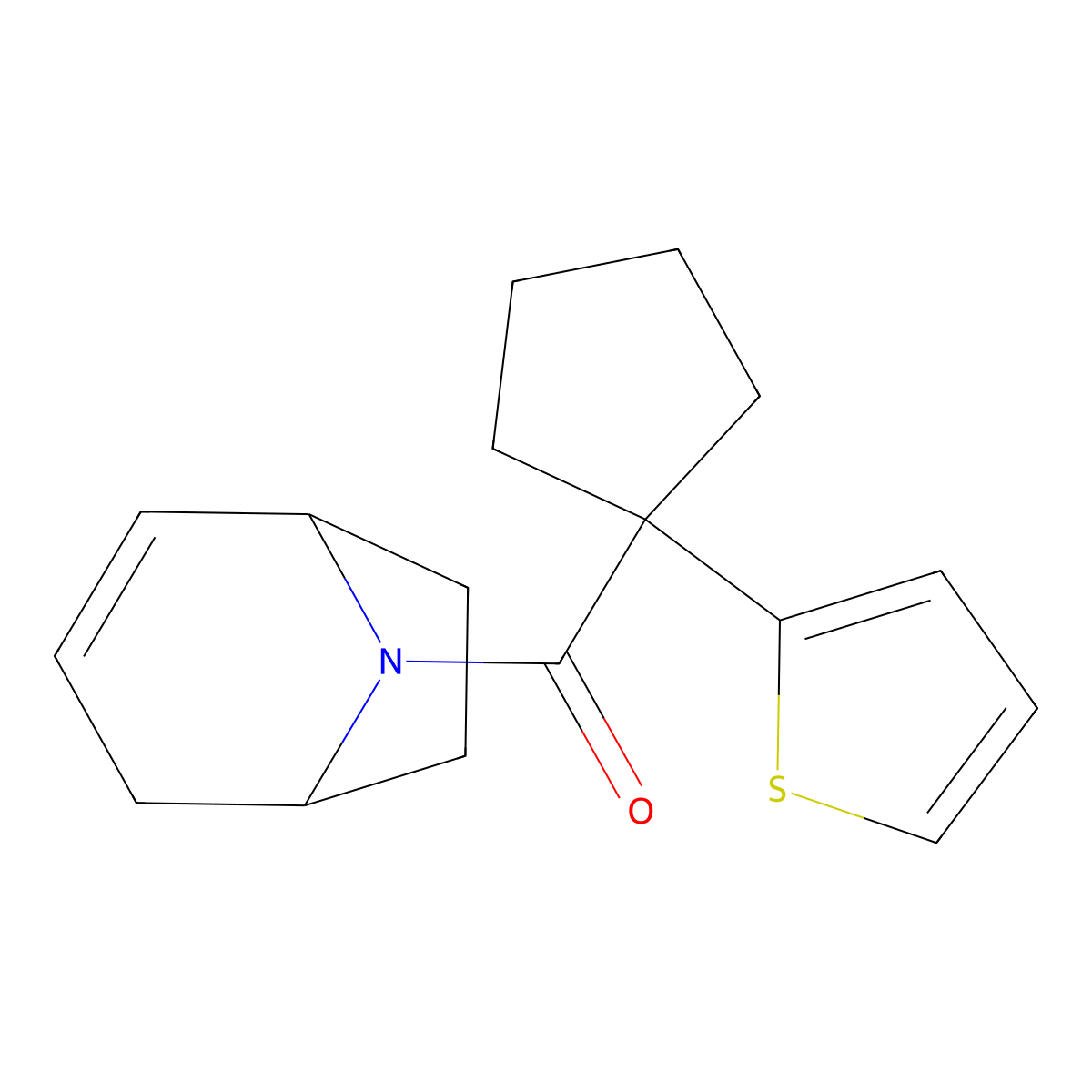8-[1-(Thiophen-2-yl)cyclopentanecarbonyl]-8-azabicyclo[3.2.1]oct-2-ene molecular structure, CAS 1705324-00-0