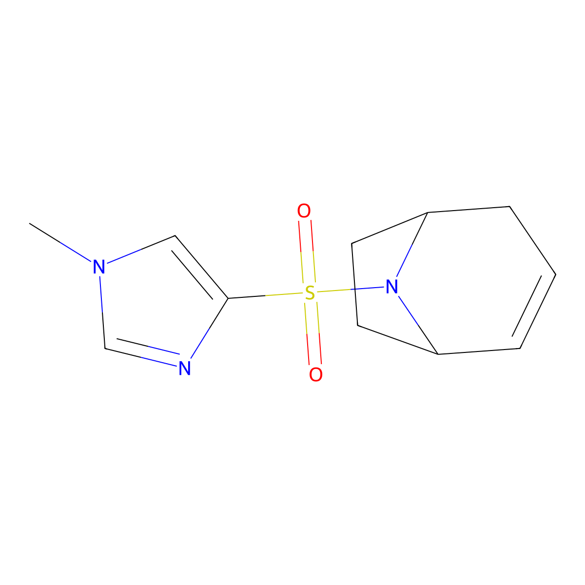 (1R,5S)-8-((1-methyl-1H-imidazol-4-yl)sulfonyl)-8-azabicyclo[3.2.1]oct-2-ene molecular structure, CAS 1705326-00-6