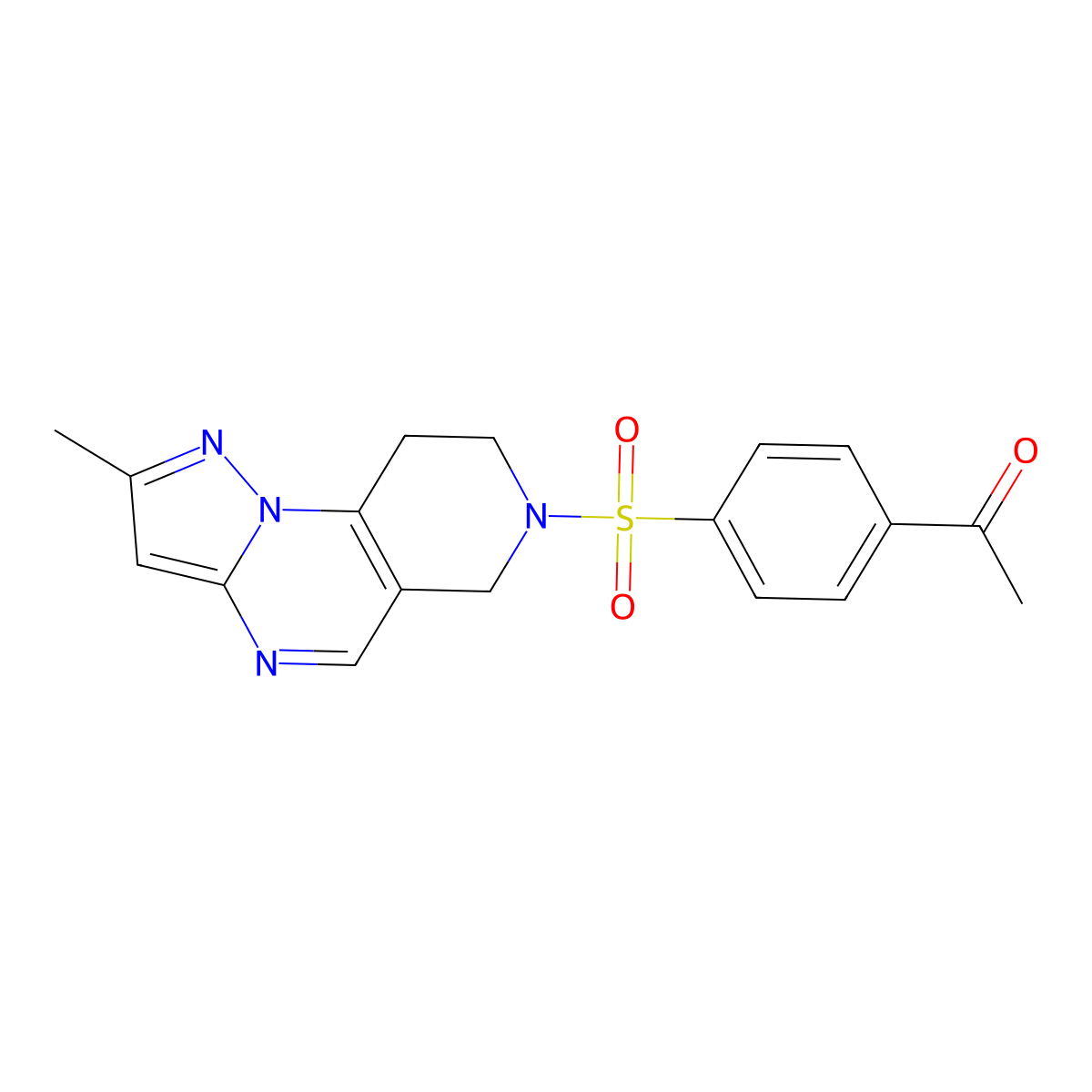 1-[4-({4-Methyl-2,3,7,11-tetraazatricyclo[7.4.0.0^{2,6}]trideca-1(9),3,5,7-tetraen-11-yl}sulfonyl)phenyl]ethan-1-one molecular structure, CAS 1705331-78-7