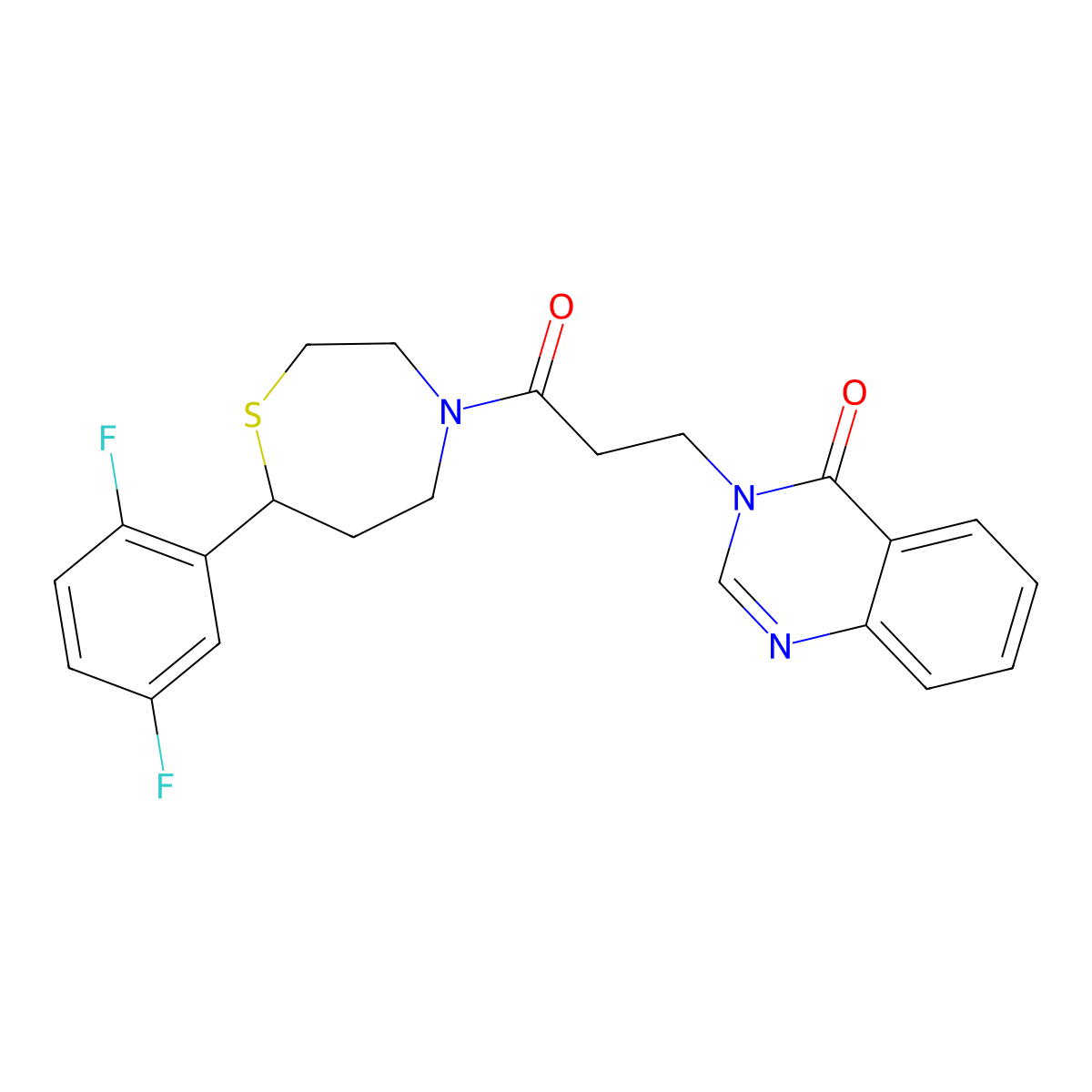 3-(3-(7-(2,5-difluorophenyl)-1,4-thiazepan-4-yl)-3-oxopropyl)quinazolin-4(3H)-one molecular structure, CAS 1705332-18-8