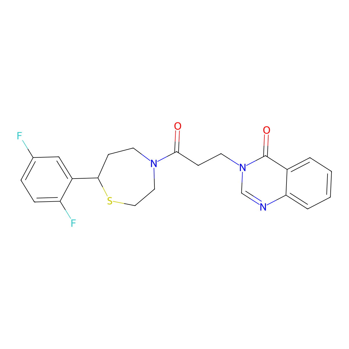 3-(3-(7-(2,5-difluorophenyl)-1,4-thiazepan-4-yl)-3-oxopropyl)quinazolin-4(3H)-one molecular structure, CAS 1705332-18-8