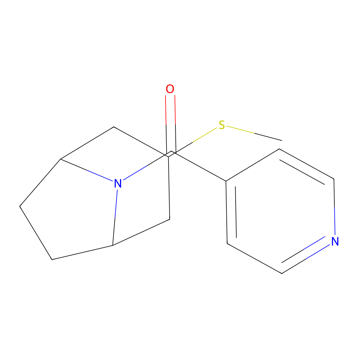 ((1R,5S)-3-(methylthio)-8-azabicyclo[3.2.1]octan-8-yl)(pyridin-4-yl)methanone molecular structure, CAS 1705337-63-8