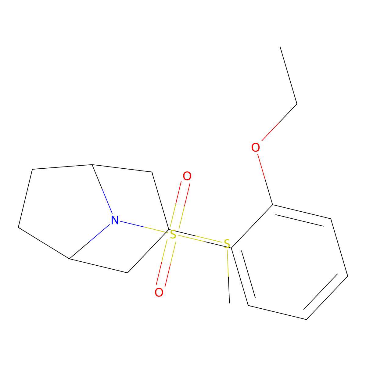 (1R,5S)-8-((2-ethoxyphenyl)sulfonyl)-3-(methylthio)-8-azabicyclo[3.2.1]octane molecular structure, CAS 1705339-32-7