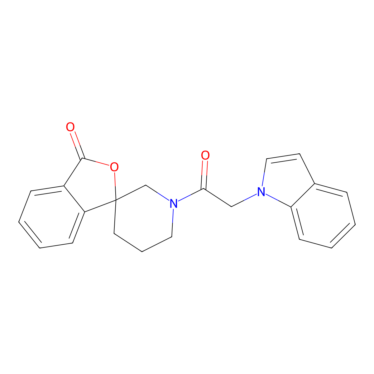 1'-(2-(1H-indol-1-yl)acetyl)-3H-spiro[isobenzofuran-1,3'-piperidin]-3-one molecular structure, CAS 1705339-70-3