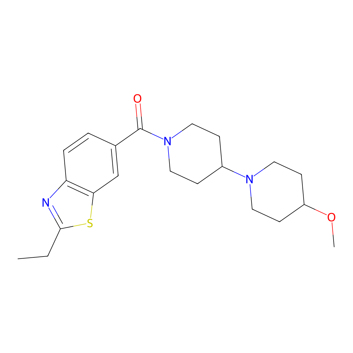 1'-(2-Ethyl-1,3-benzothiazole-6-carbonyl)-4-methoxy-1,4'-bipiperidine molecular structure, CAS 1705340-27-7